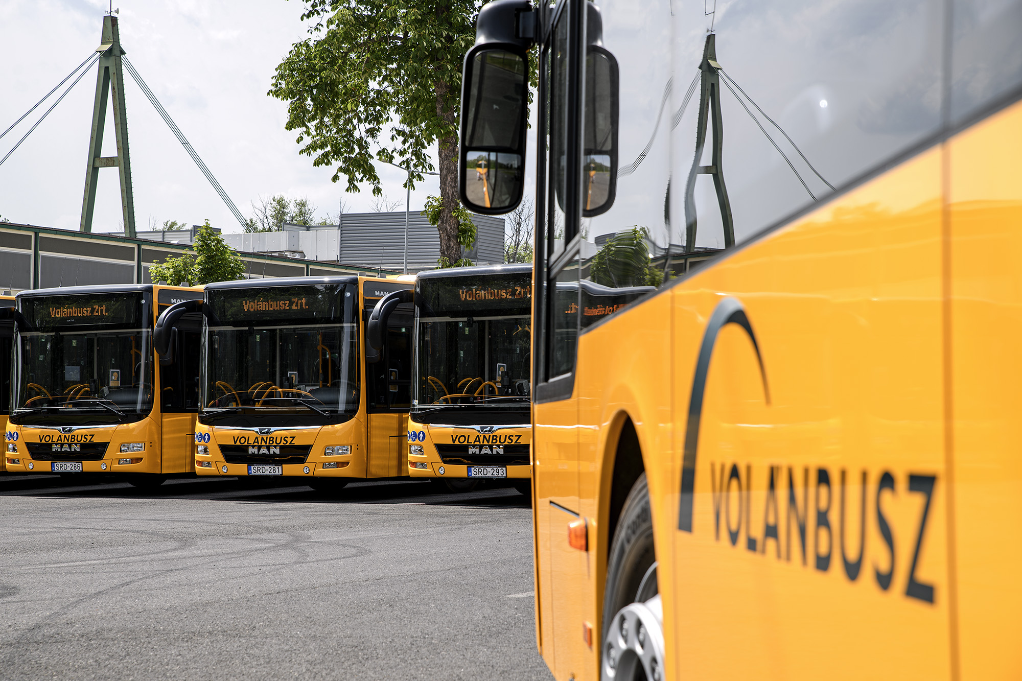 Az újonnan forgalomba helyezett MAN Lion’s City GL A23 típusú csuklós autóbuszok láthatók a képen.