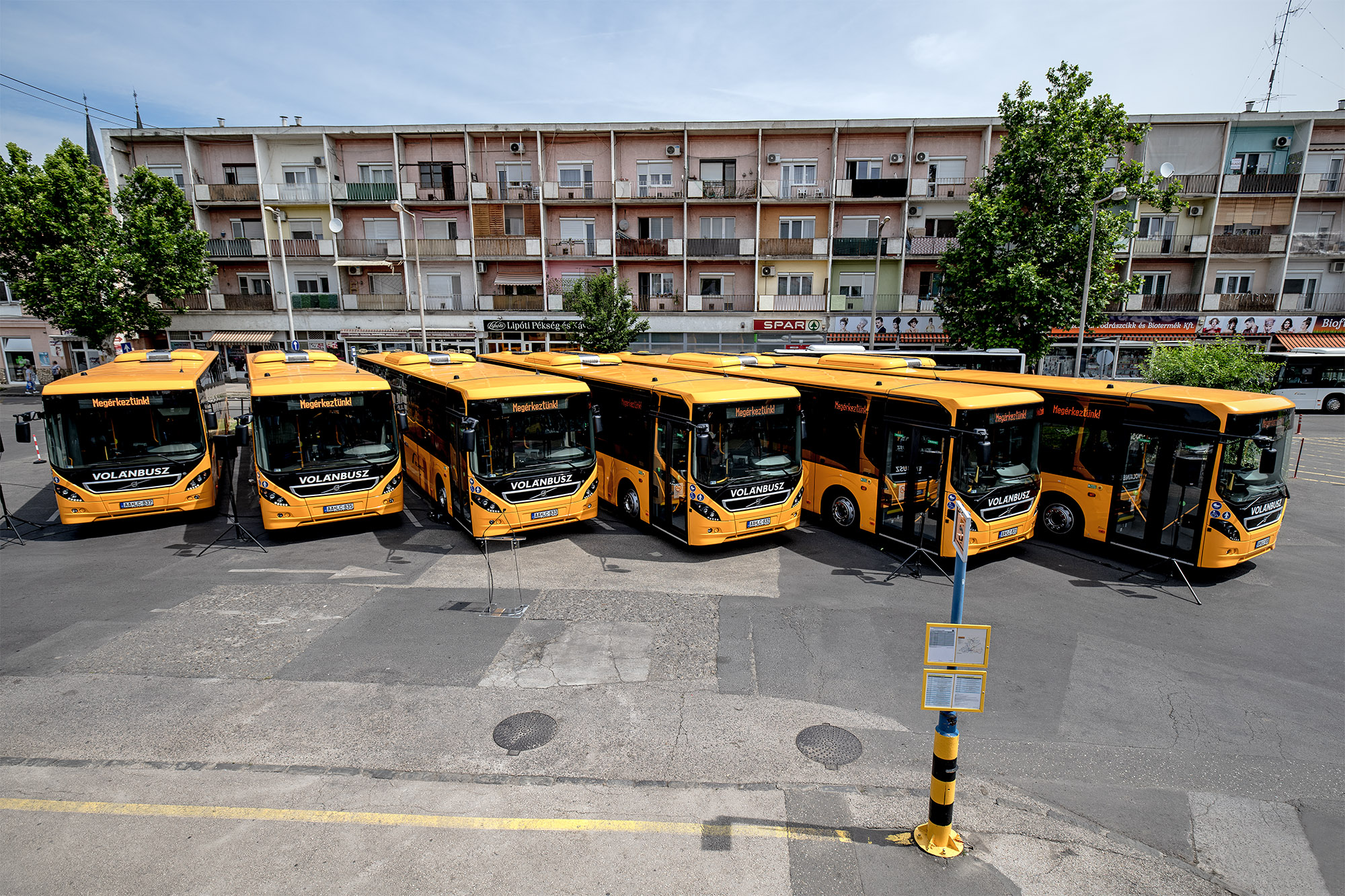 A képen az új autóbuszok láthatók.