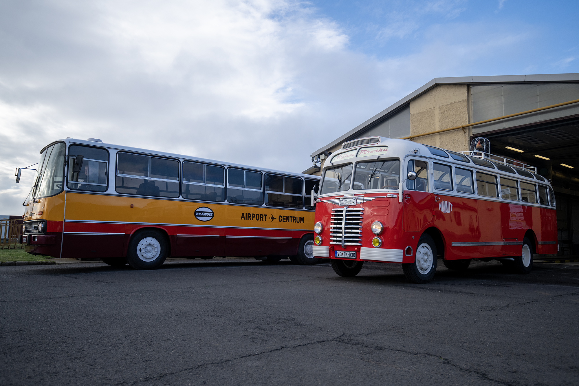A képen a felújított buszok láthatók.