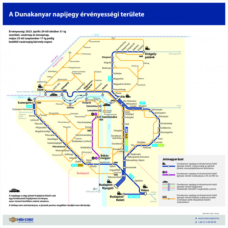 Térkép- Dunakanyar napijegy