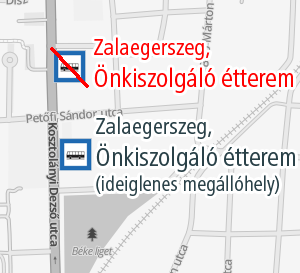 A képen az áthelyezett megálló helye látható.